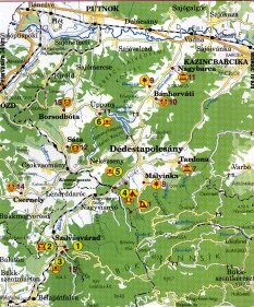 Dédestapolcsány túrista térképe